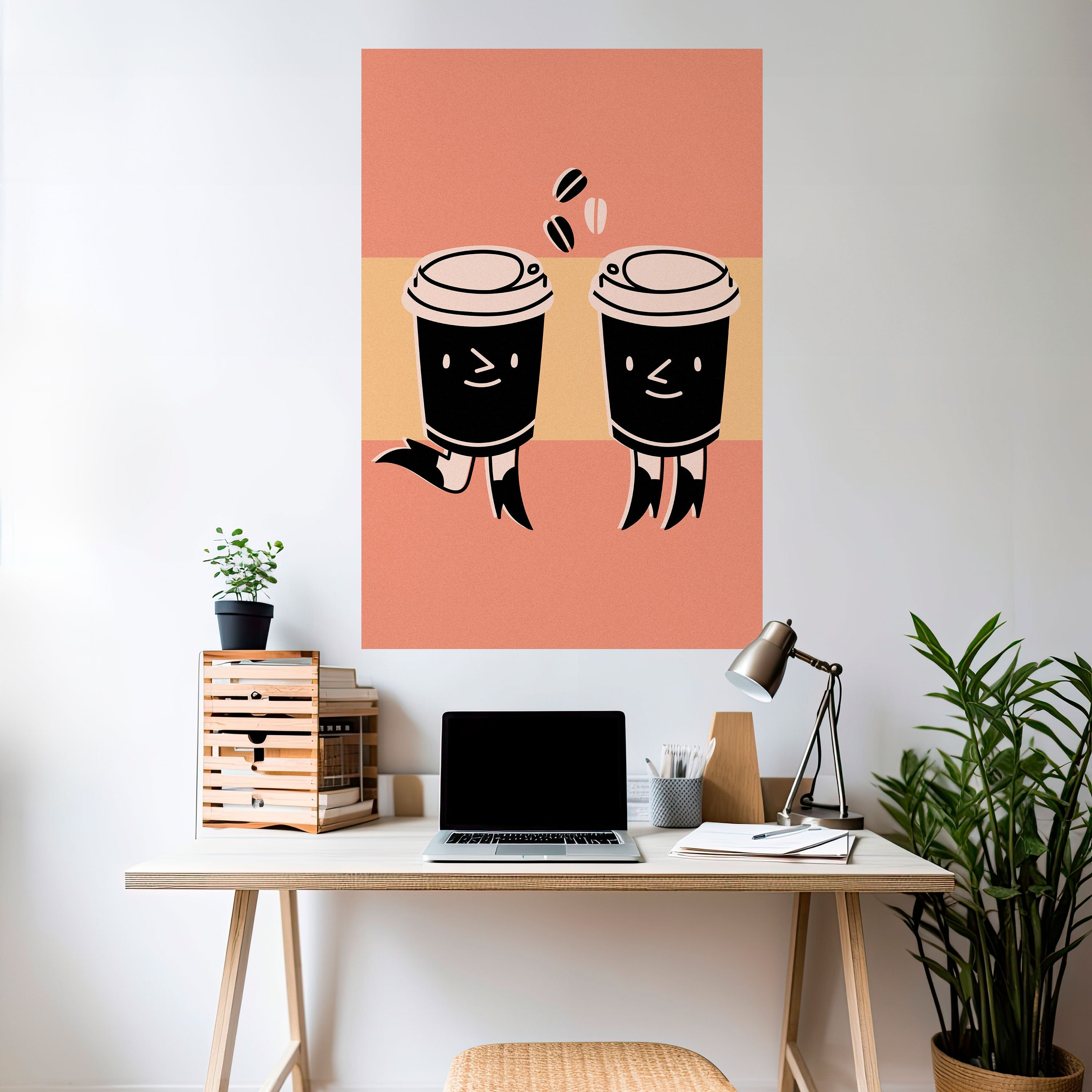 JOYFUL COFFEE Peel and Stick Vertical Poster