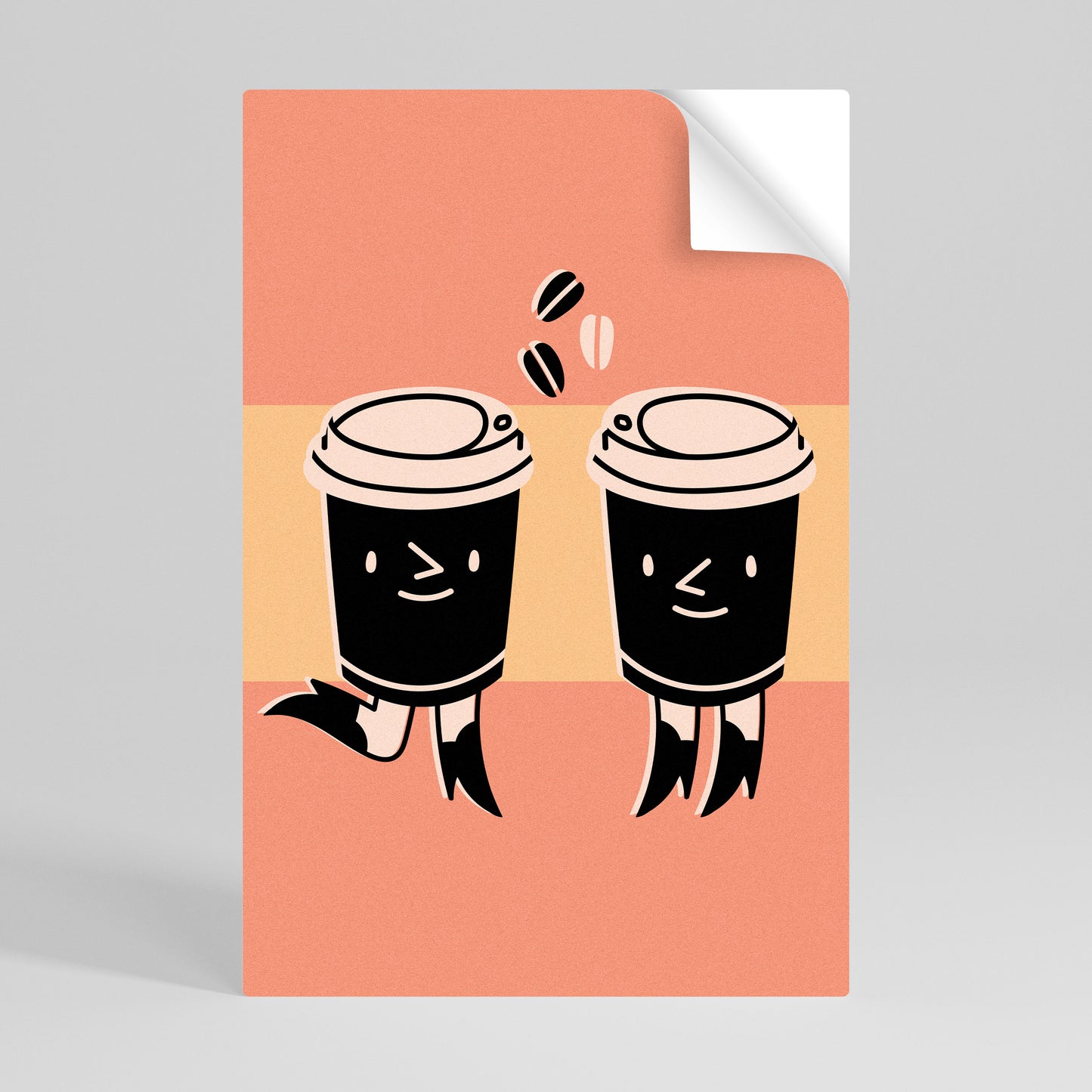 JOYFUL COFFEE Póster Autocolante Vertical