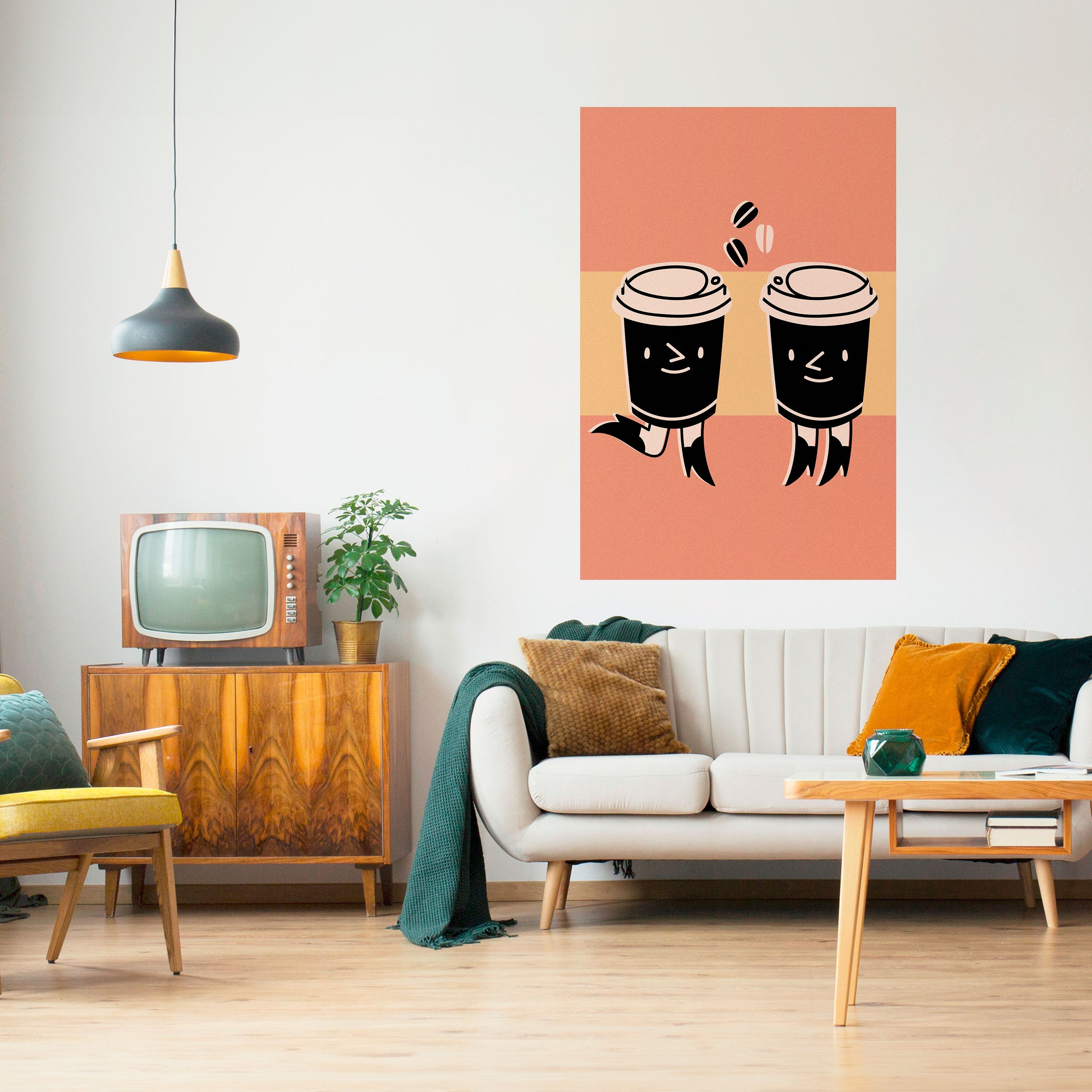 JOYFUL COFFEE Poster Vertical Autocolante