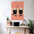 JOYFUL COFFEE Peel and Stick Vertical Poster