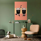 JOYFUL COFFEE Peel and Stick Vertical Poster