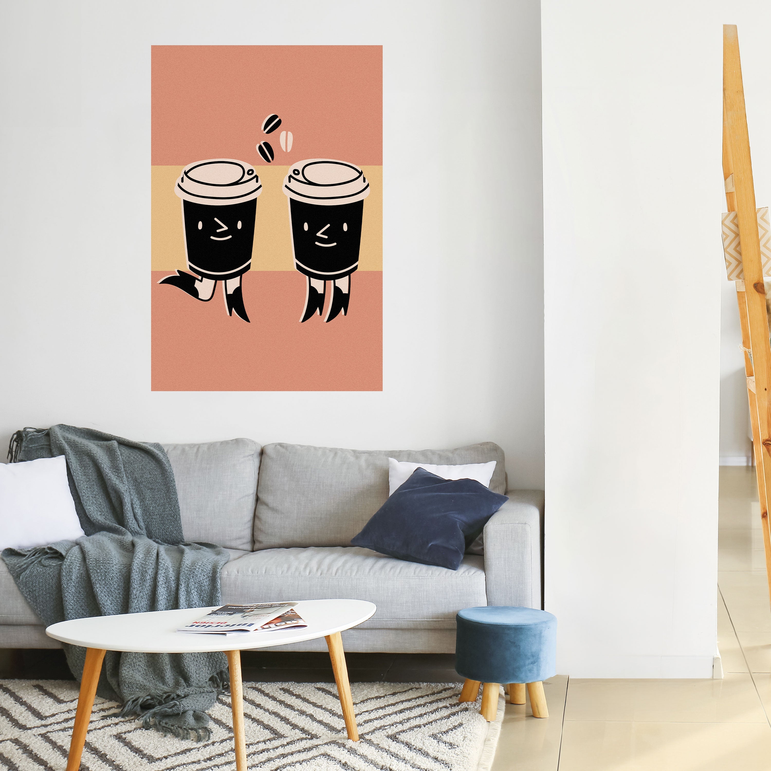 JOYFUL COFFEE Peel and Stick Vertical Poster
