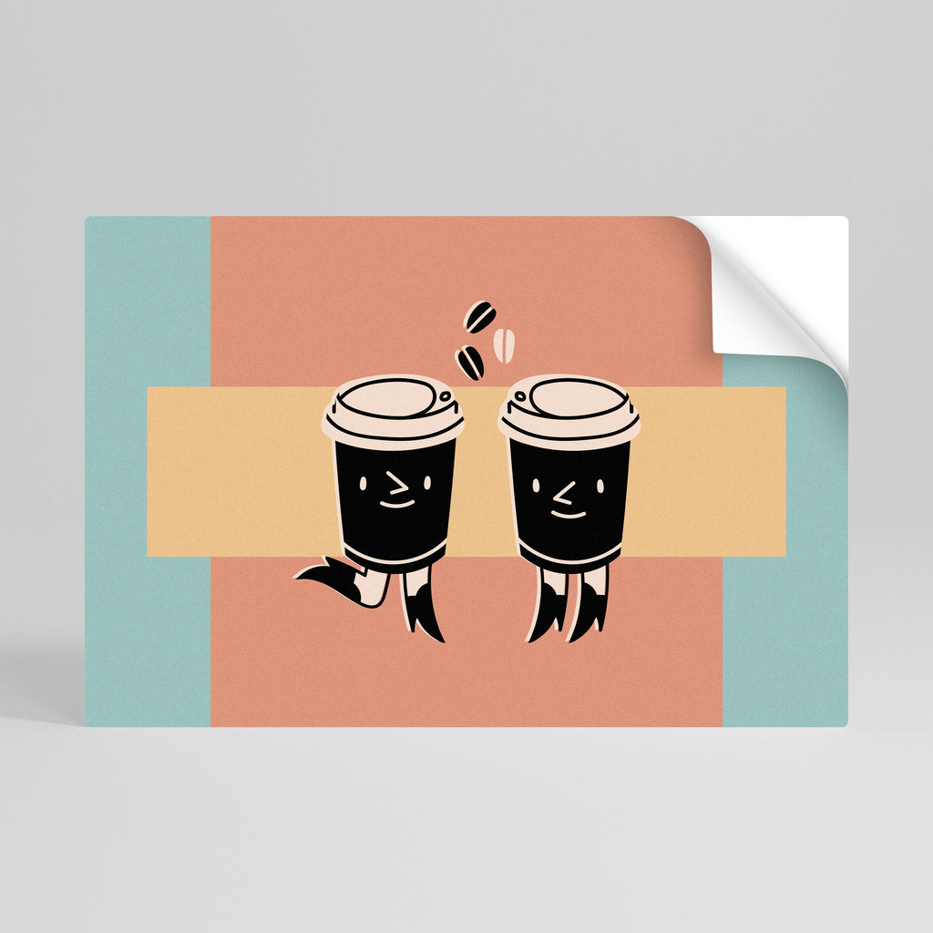 JOYFUL COFFEE Peel and Stick Horizontal Poster