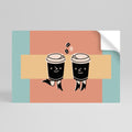 JOYFUL COFFEE Peel and Stick Horizontal Poster