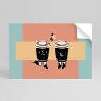 JOYFUL COFFEE Peel and Stick Horizontal Poster