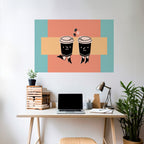 JOYFUL COFFEE Peel and Stick Horizontal Poster