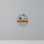 POWER ESPRESSO Prateleira Oval Decorativa em Acabamento Preto