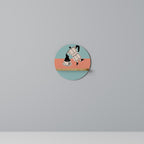 POWER ESPRESSO Prateleira Redonda Decorativa em Efeito Carvalho