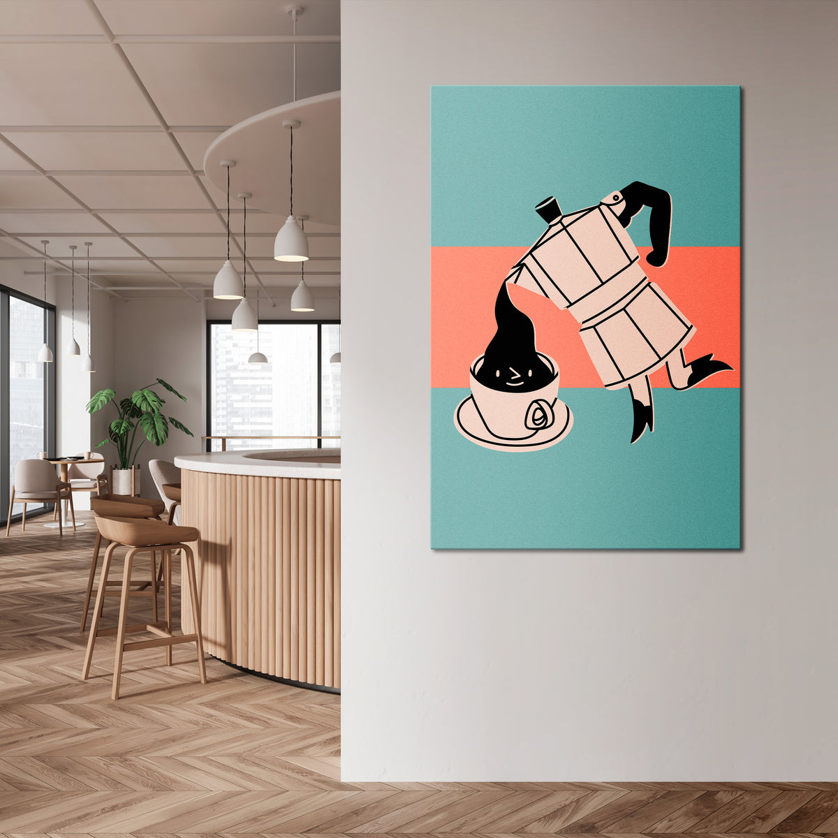 POWER ESPRESSO Quadro em tela vertical