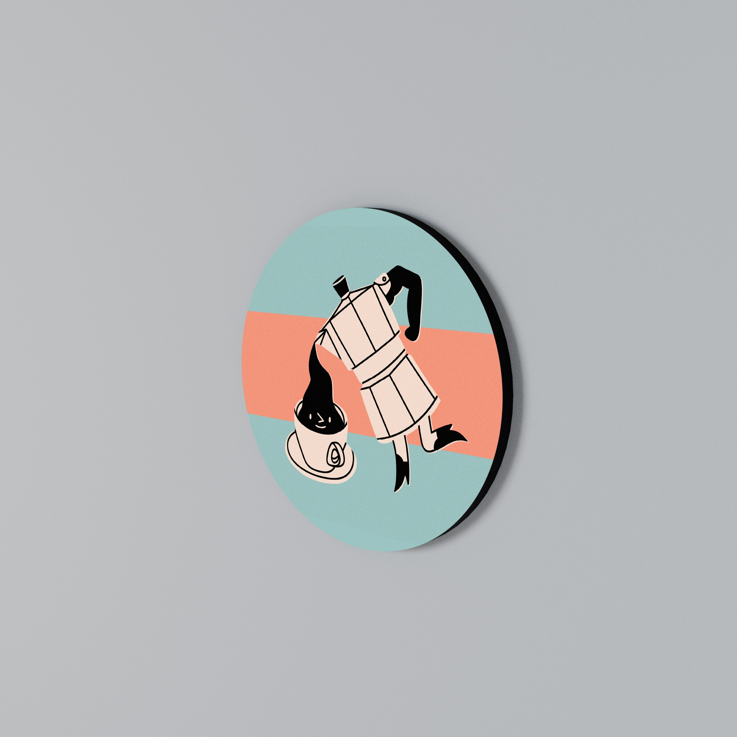 POWER ESPRESSO Arte de Parede Redonda