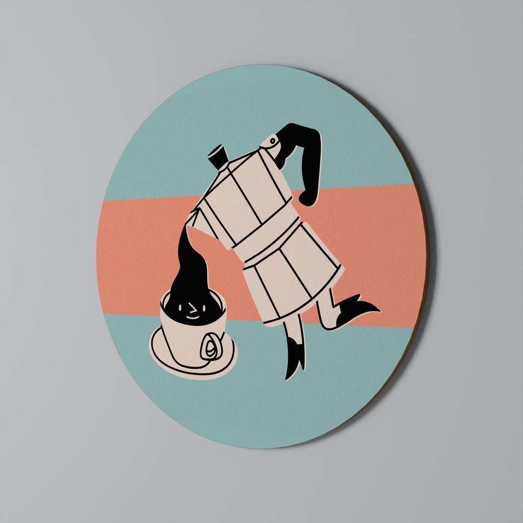 POWER ESPRESSO Quadro Redondo Decorativo