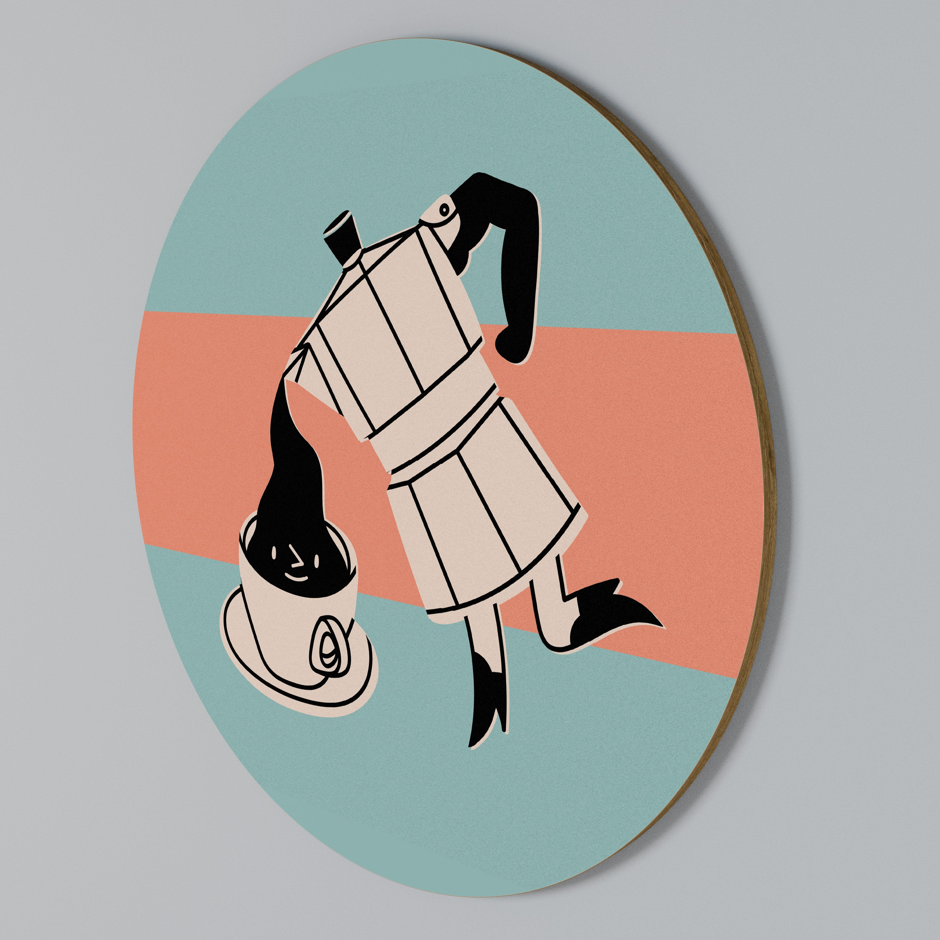 POWER ESPRESSO Arte de Parede Redonda