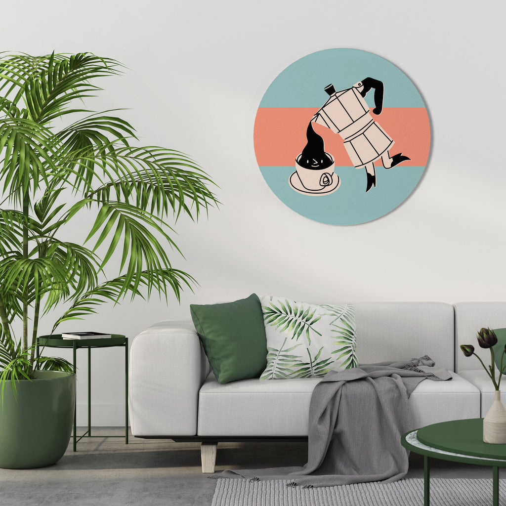 POWER ESPRESSO Quadro Redondo Decorativo