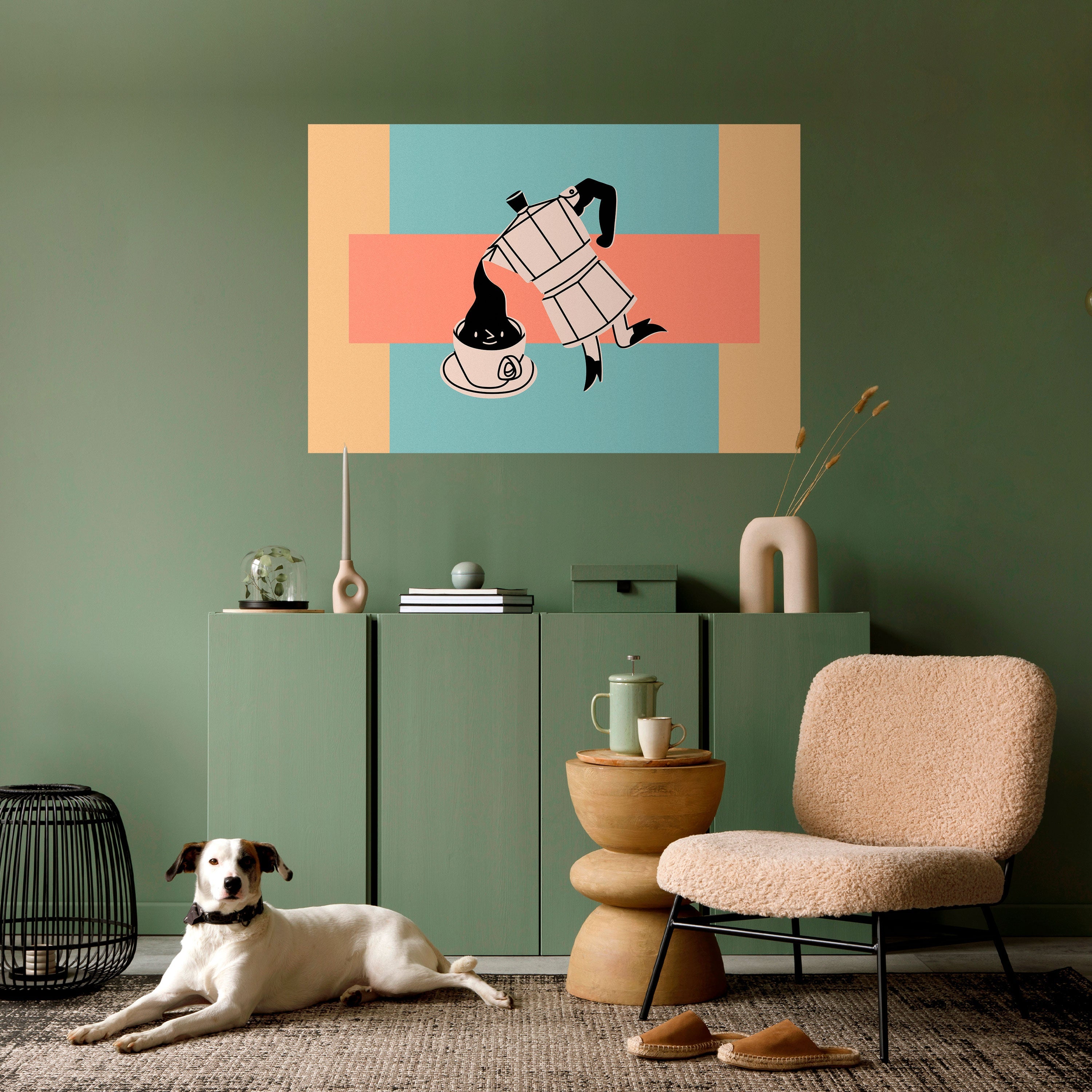 POWER ESPRESSO Peel and Stick Horizontal Poster