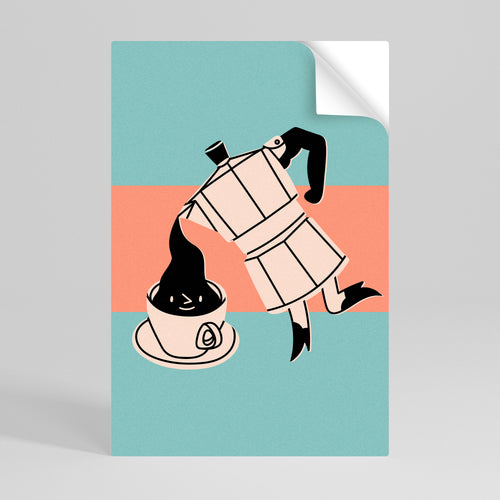 POWER ESPRESSO Póster Autocolante Vertical