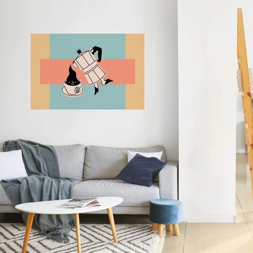 POWER ESPRESSO Peel and Stick Horizontal Poster