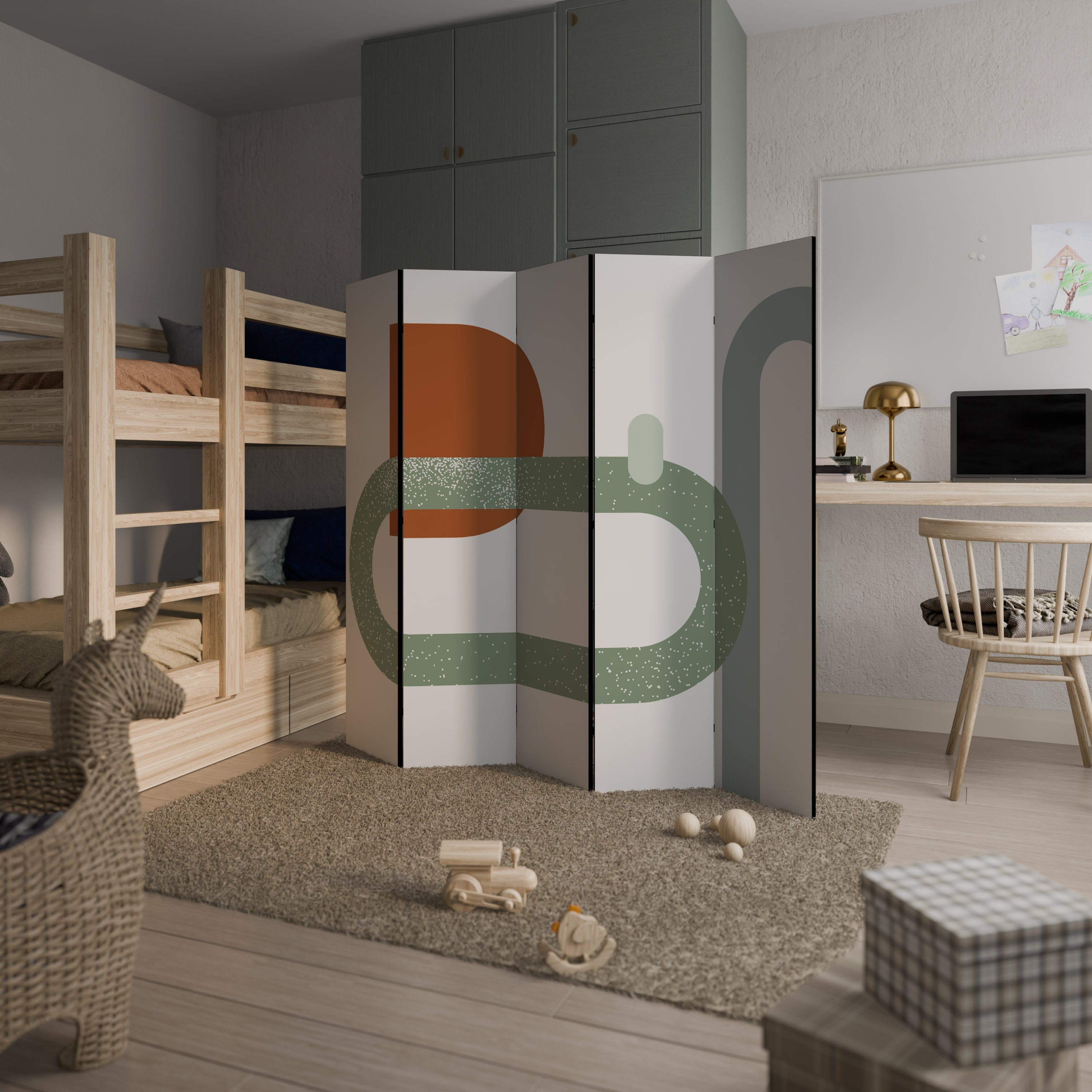 INFINITY'S EMBRACE Biombo Decorativo de 5 Painéis