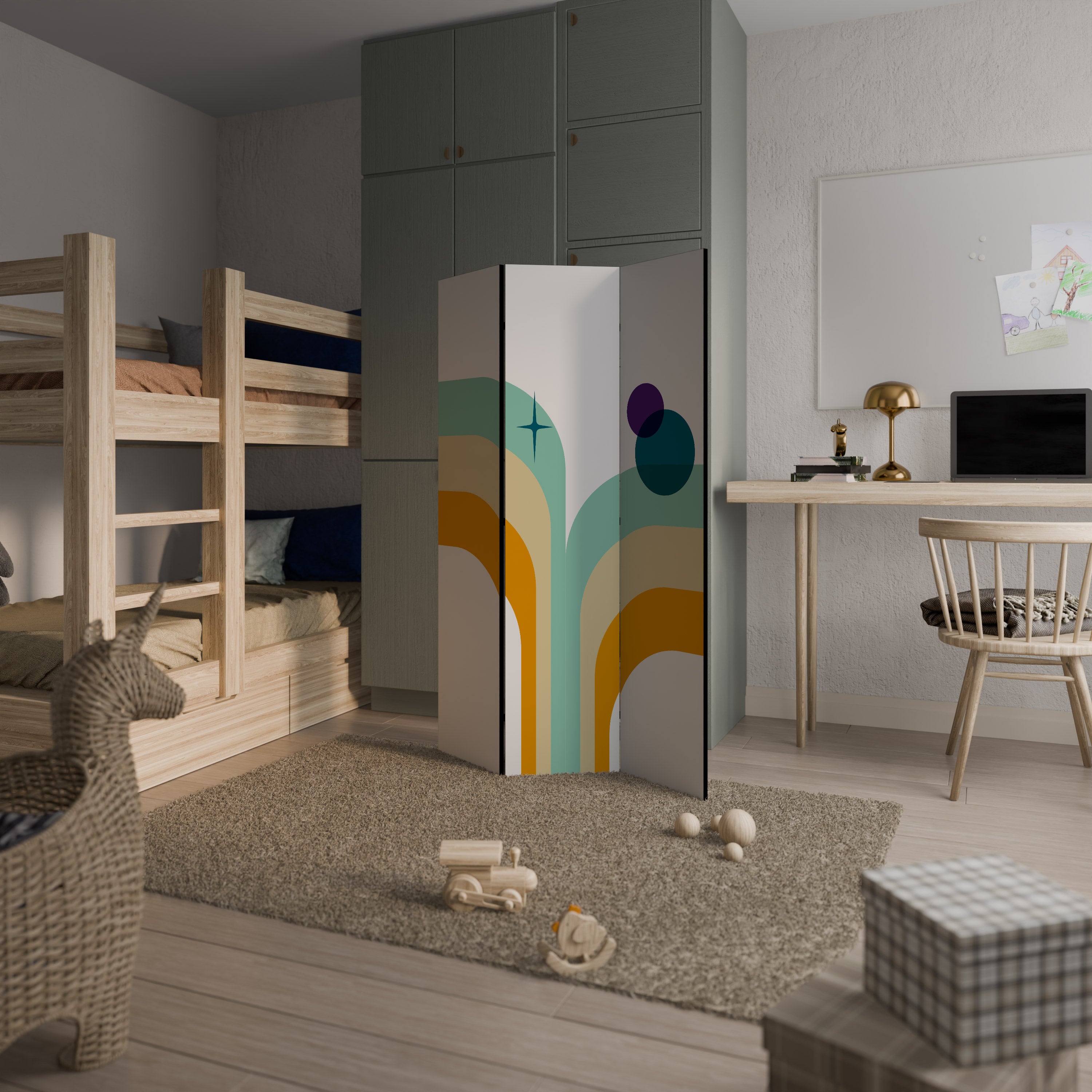 COLOR SOLSTICE Biombo de 3 Painéis