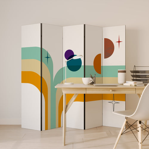 COLOR SOLSTICE Decorative 5-Panel Room Divider