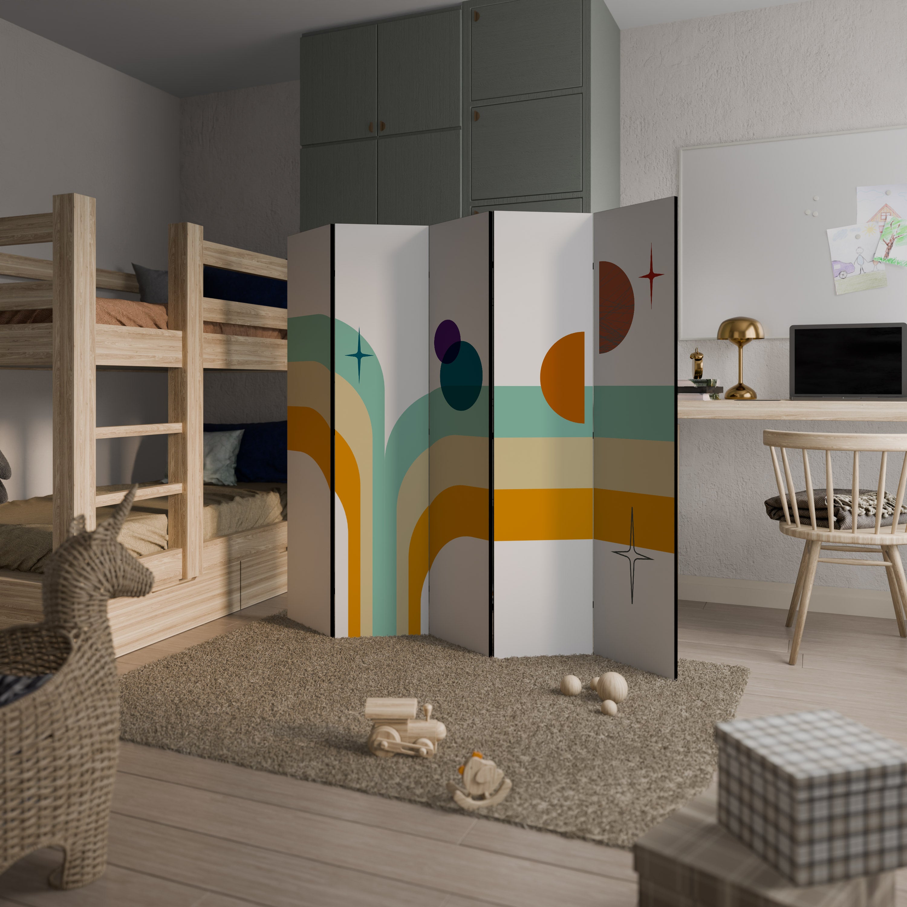 COLOR SOLSTICE Biombo de 5 Painéis