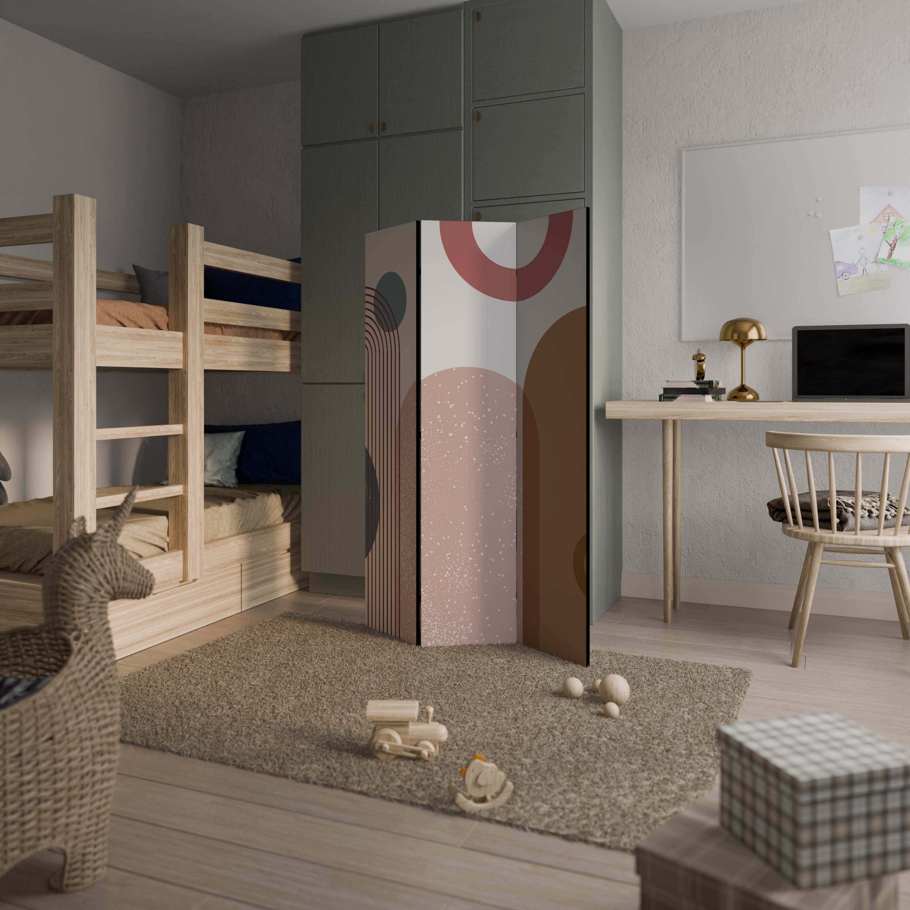 SHAPESCAPE LEAP Biombo Decorativo de 3 Painéis