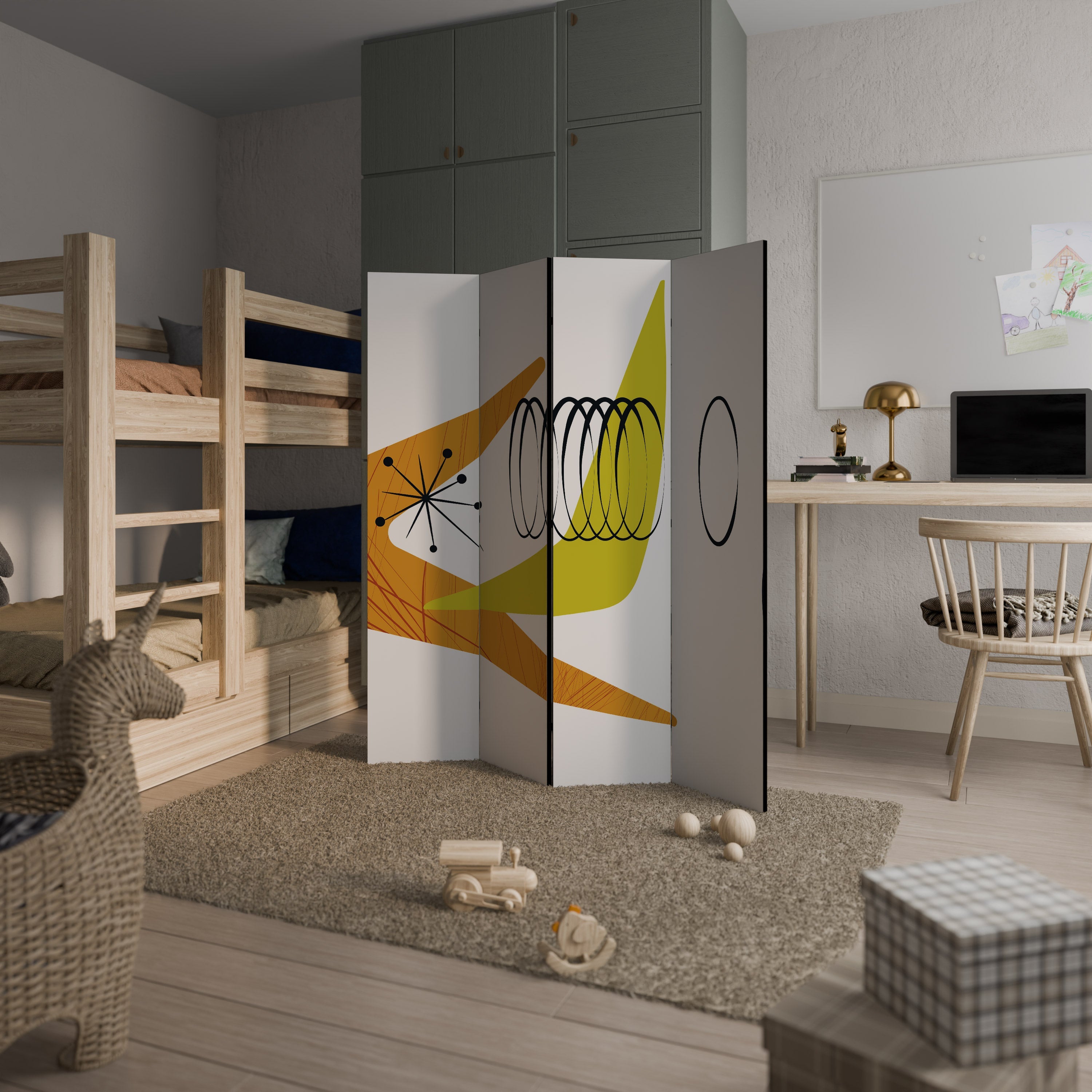 MAGNETIC HIT Biombo Decorativo de 4 Painéis