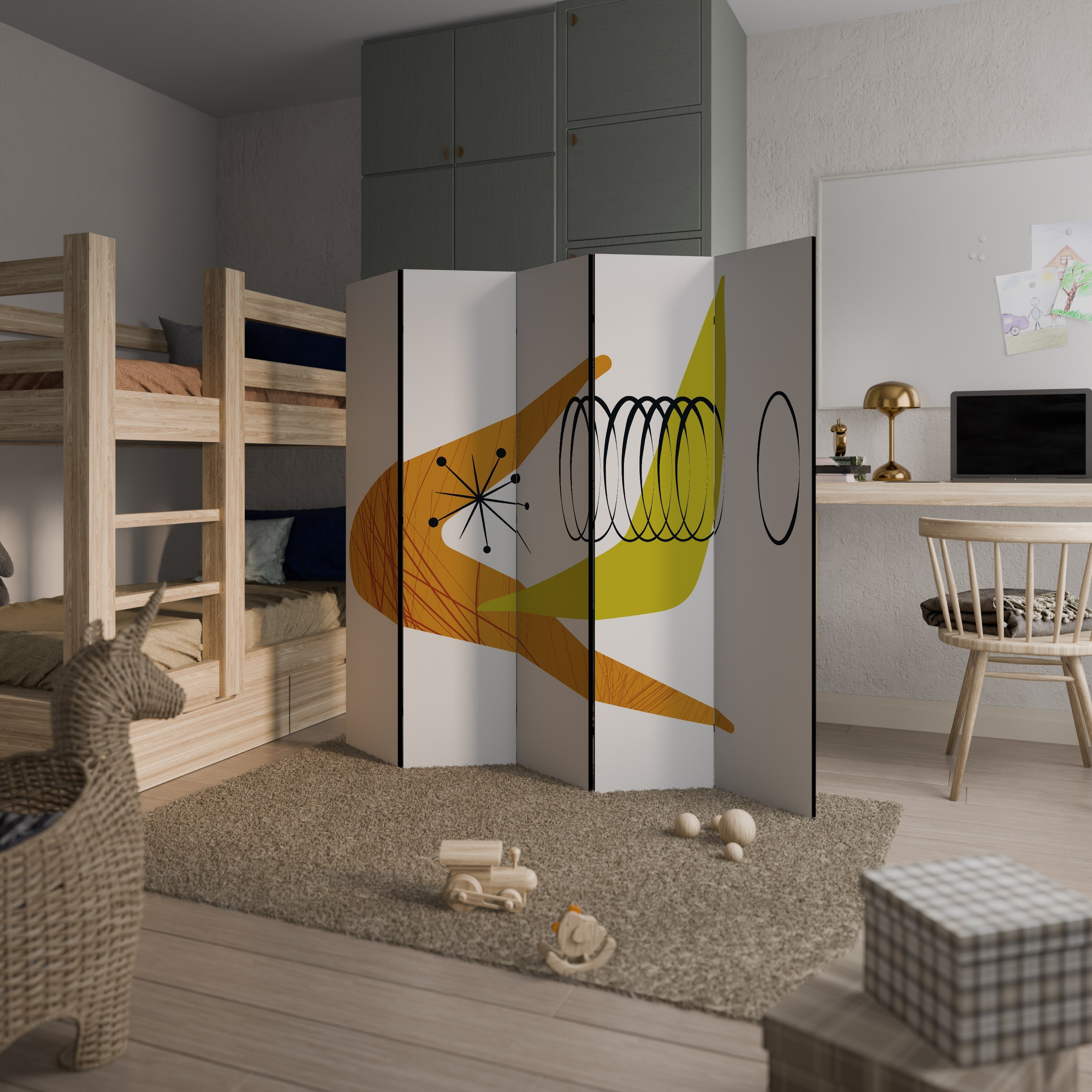 MAGNETIC HIT Biombo Decorativo de 5 Painéis