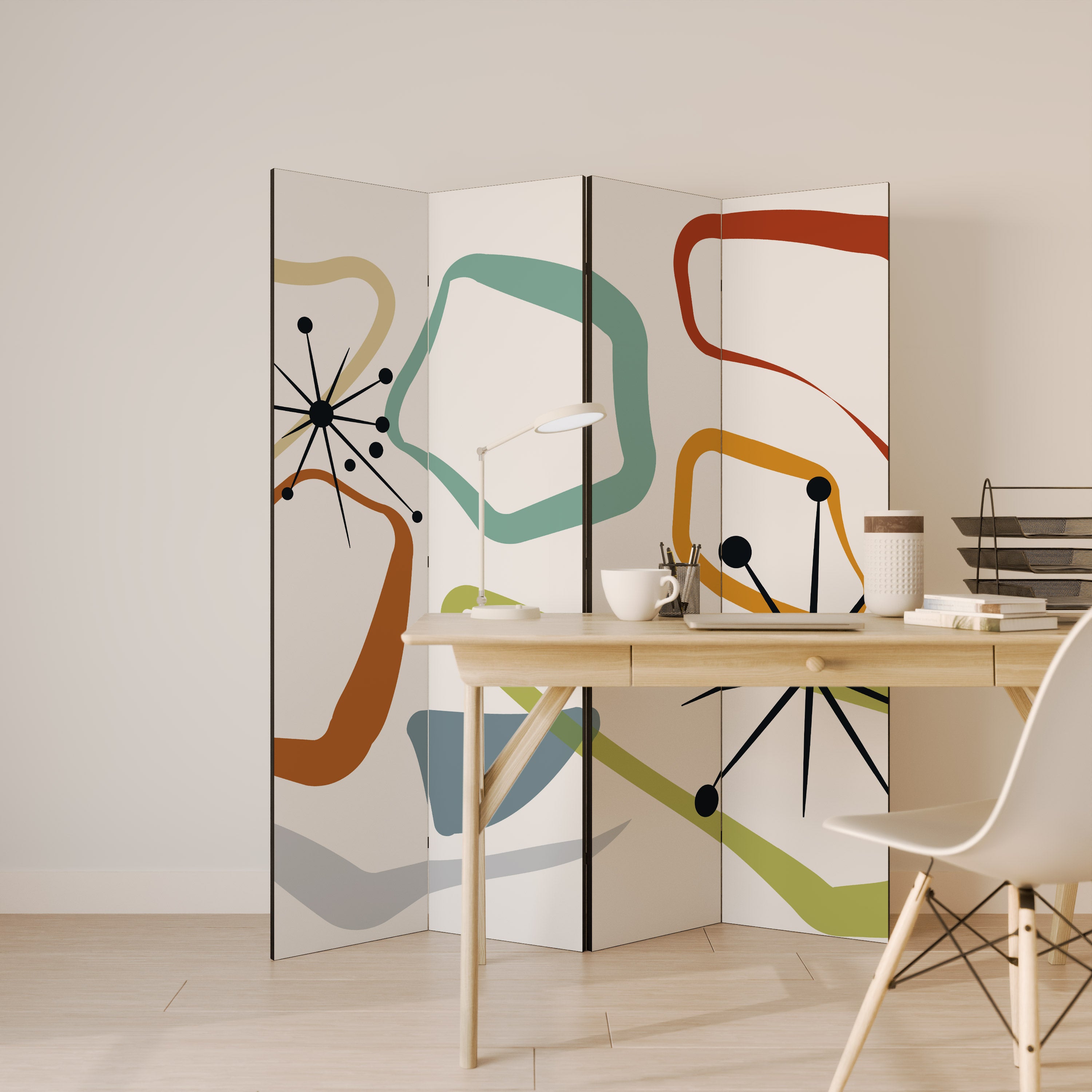 INTO THE RIM Biombo Decorativo de 4 Painéis