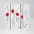RED WHISPERS IN FOLIAGE Decorative 5-Panel Room Divider