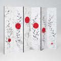 RED WHISPERS IN FOLIAGE Decorative 6-Panel Room Divider