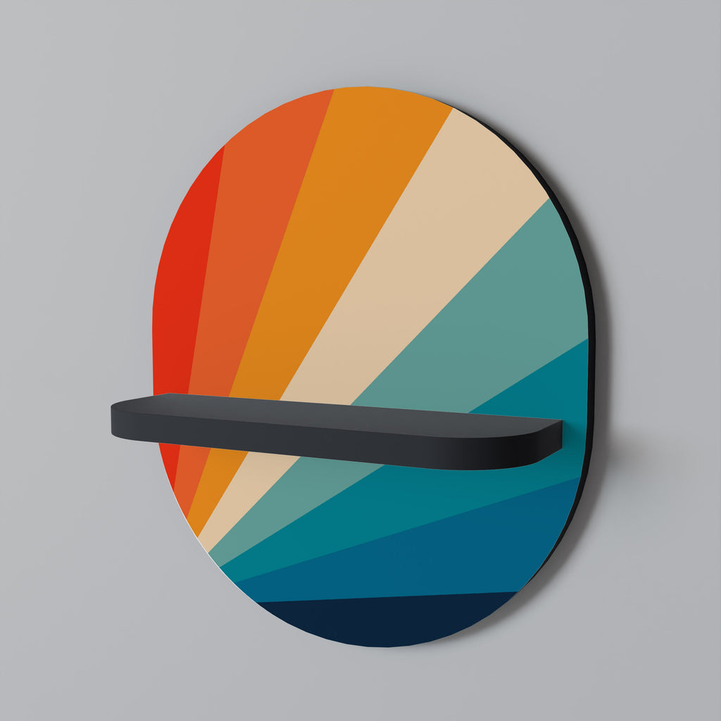 PRISM CONCUSSION Prateleira Oval Decorativa em Acabamento Preto