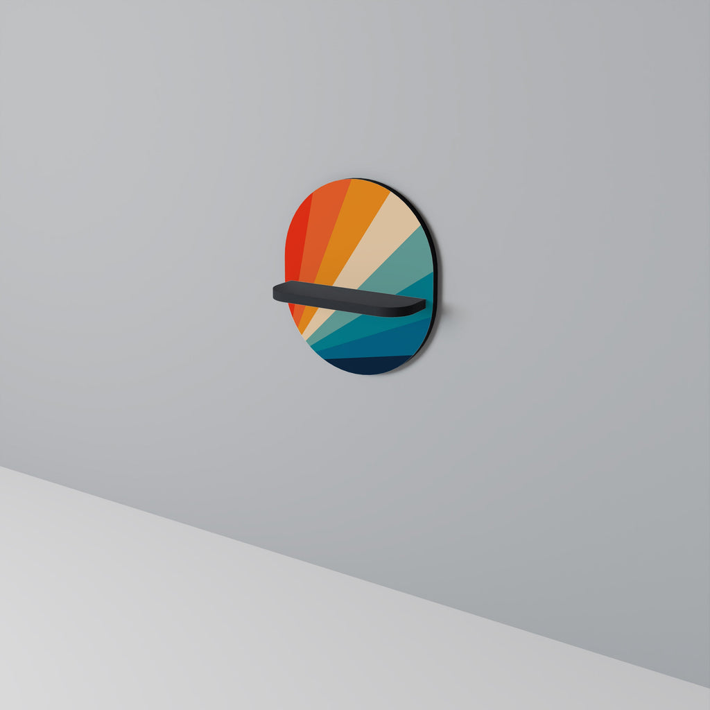 PRISM CONCUSSION Prateleira Oval Decorativa em Acabamento Preto