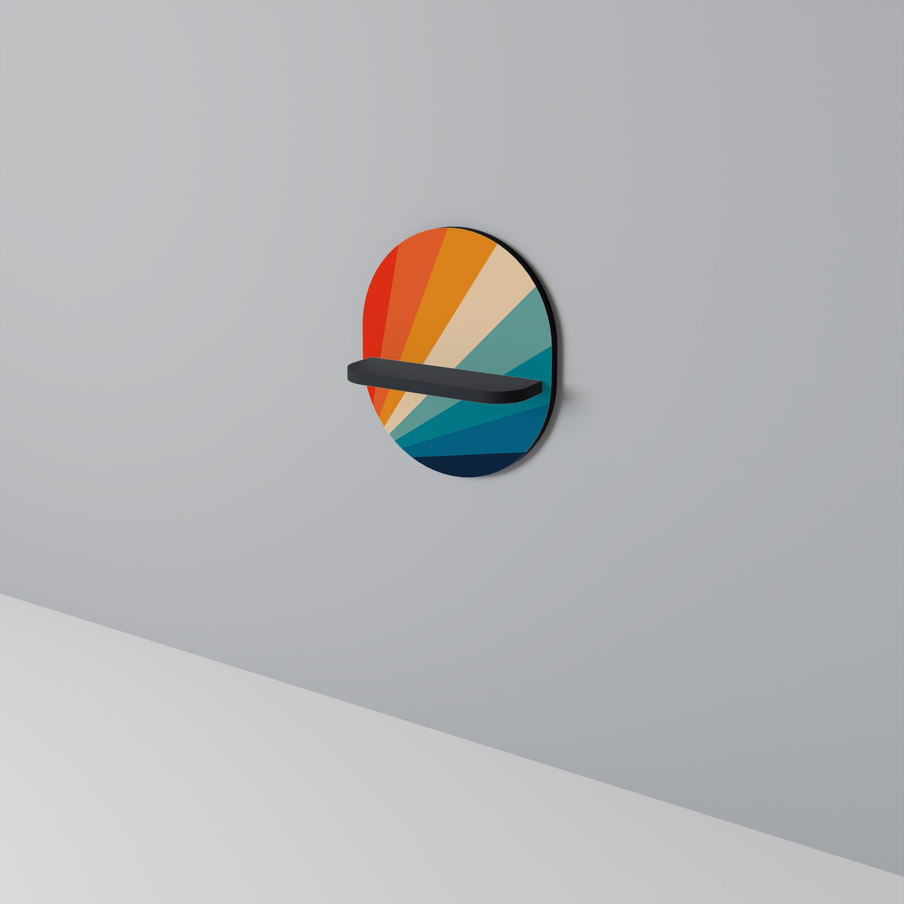 PRISM CONCUSSION Prateleira Oval Decorativa em Acabamento Preto