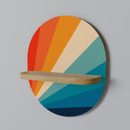 PRISM CONCUSSION Prateleira Oval Decorativa em Efeito Carvalho