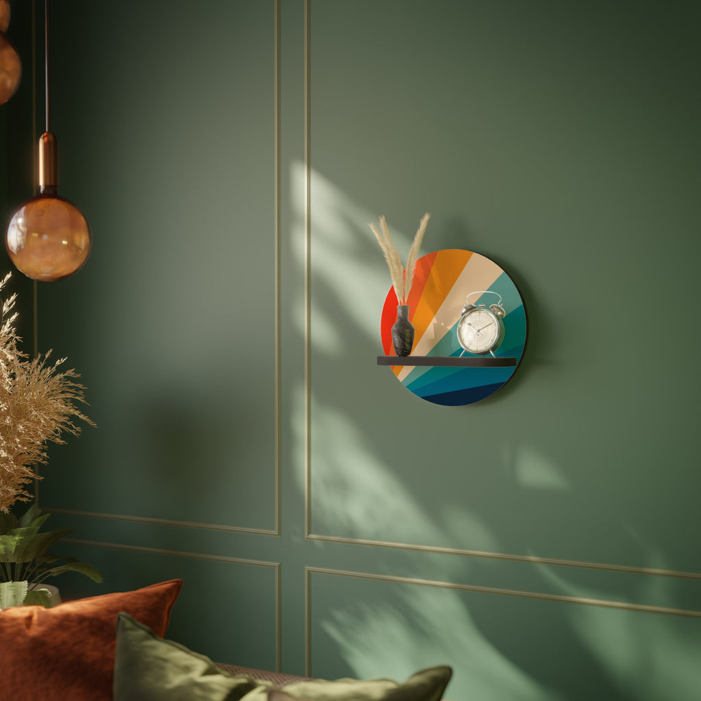 PRISM CONCUSSION Round Art Shelf In Black Finish