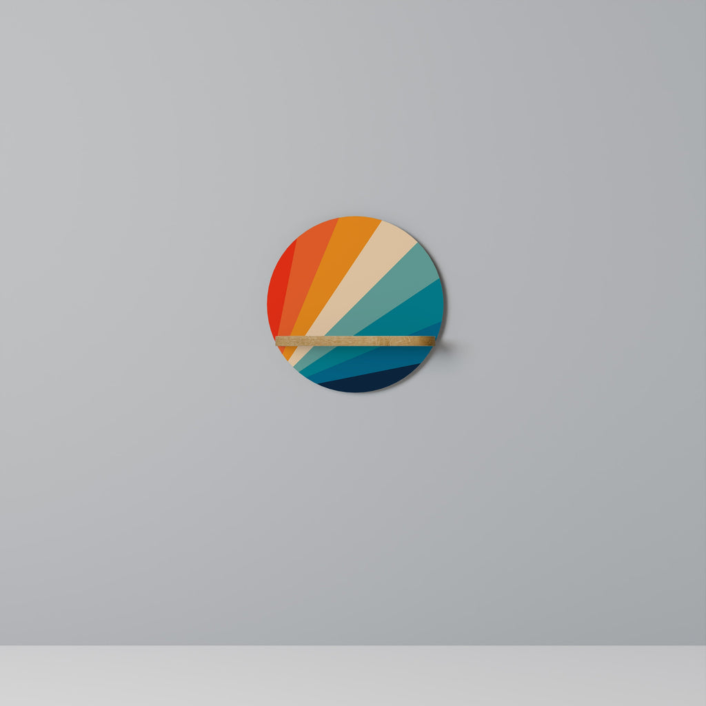 PRISM CONCUSSION Prateleira Redonda Decorativa em Efeito Carvalho