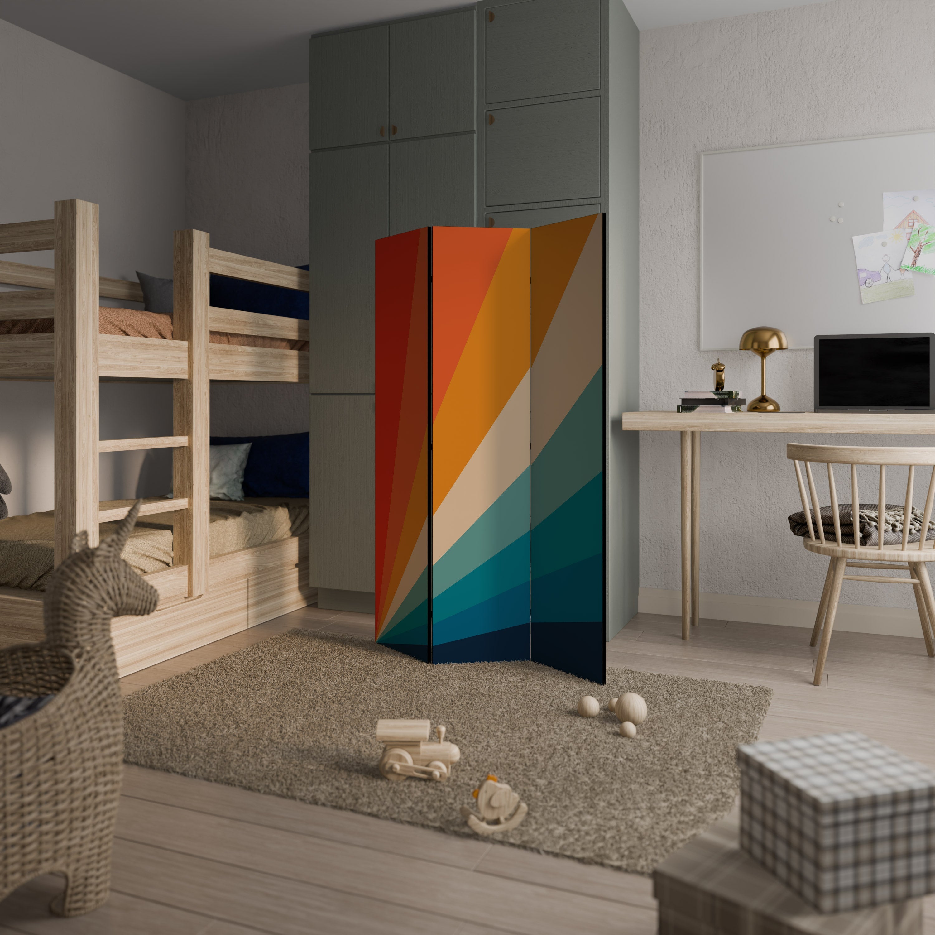 PRISM CONCUSSION Biombo Decorativo de 3 Painéis