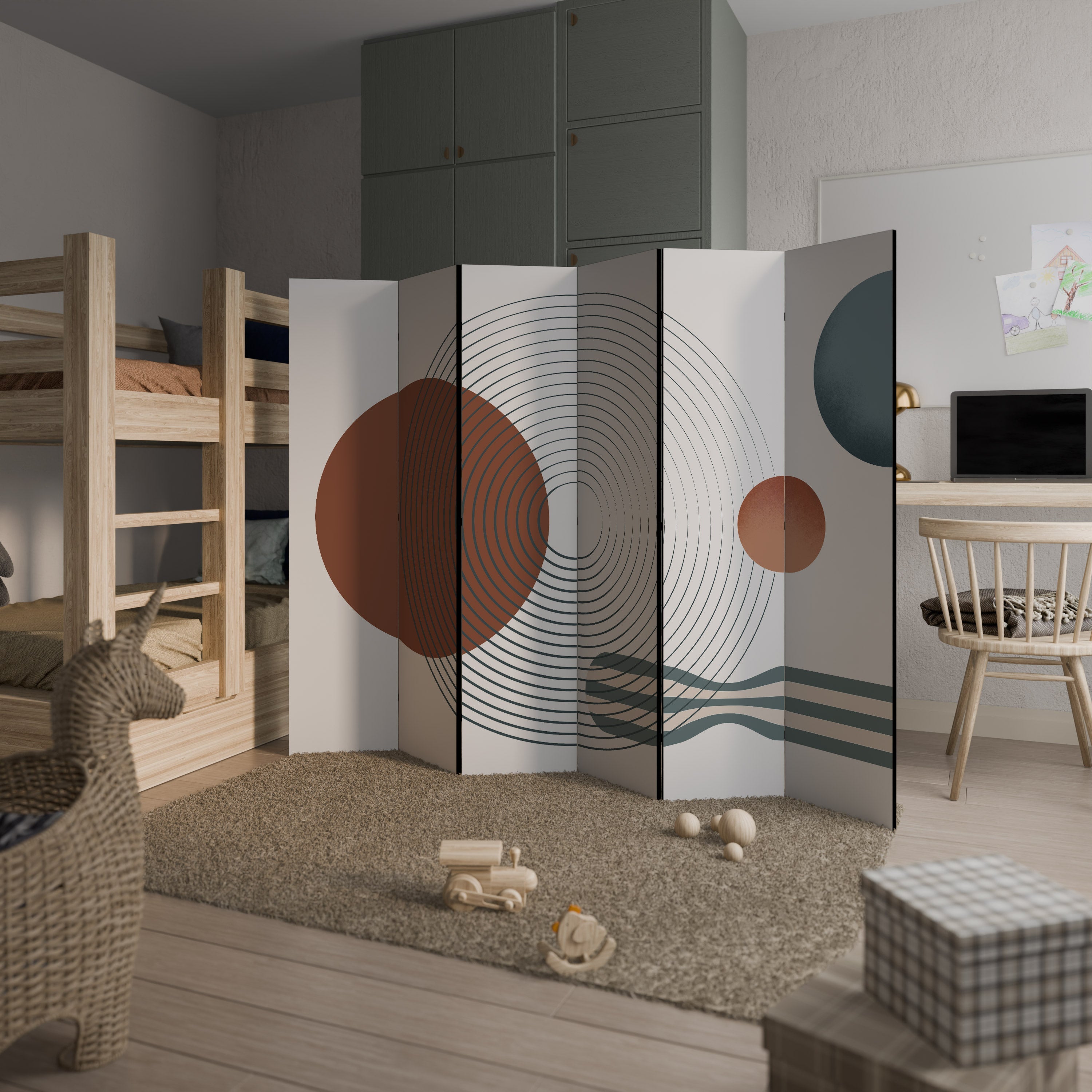 QUIET SNAPSHOT Biombo Decorativo de 6 Painéis