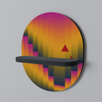 GOLDEN FADE Prateleira Oval Decorativa em Acabamento Preto