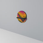 GOLDEN FADE Prateleira Oval Decorativa em Acabamento Preto