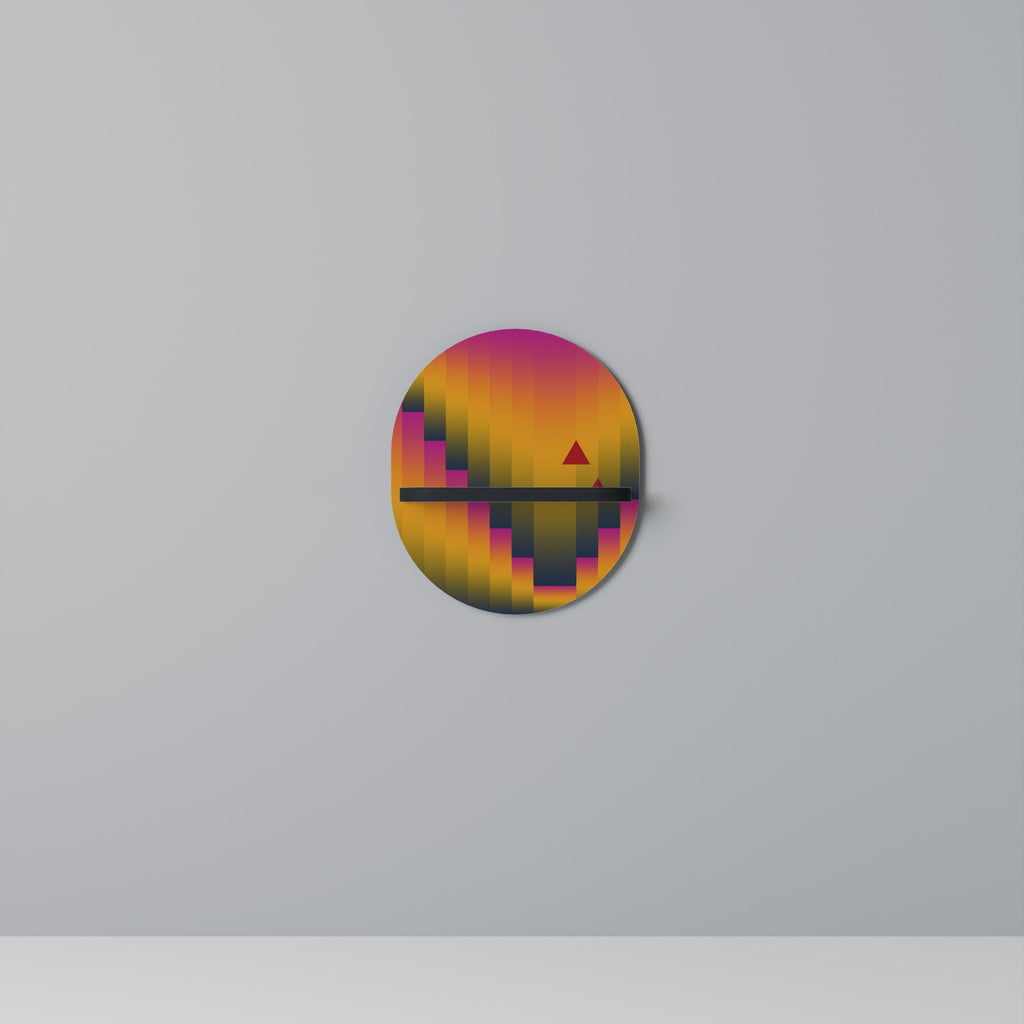 GOLDEN FADE Prateleira Oval Decorativa em Acabamento Preto