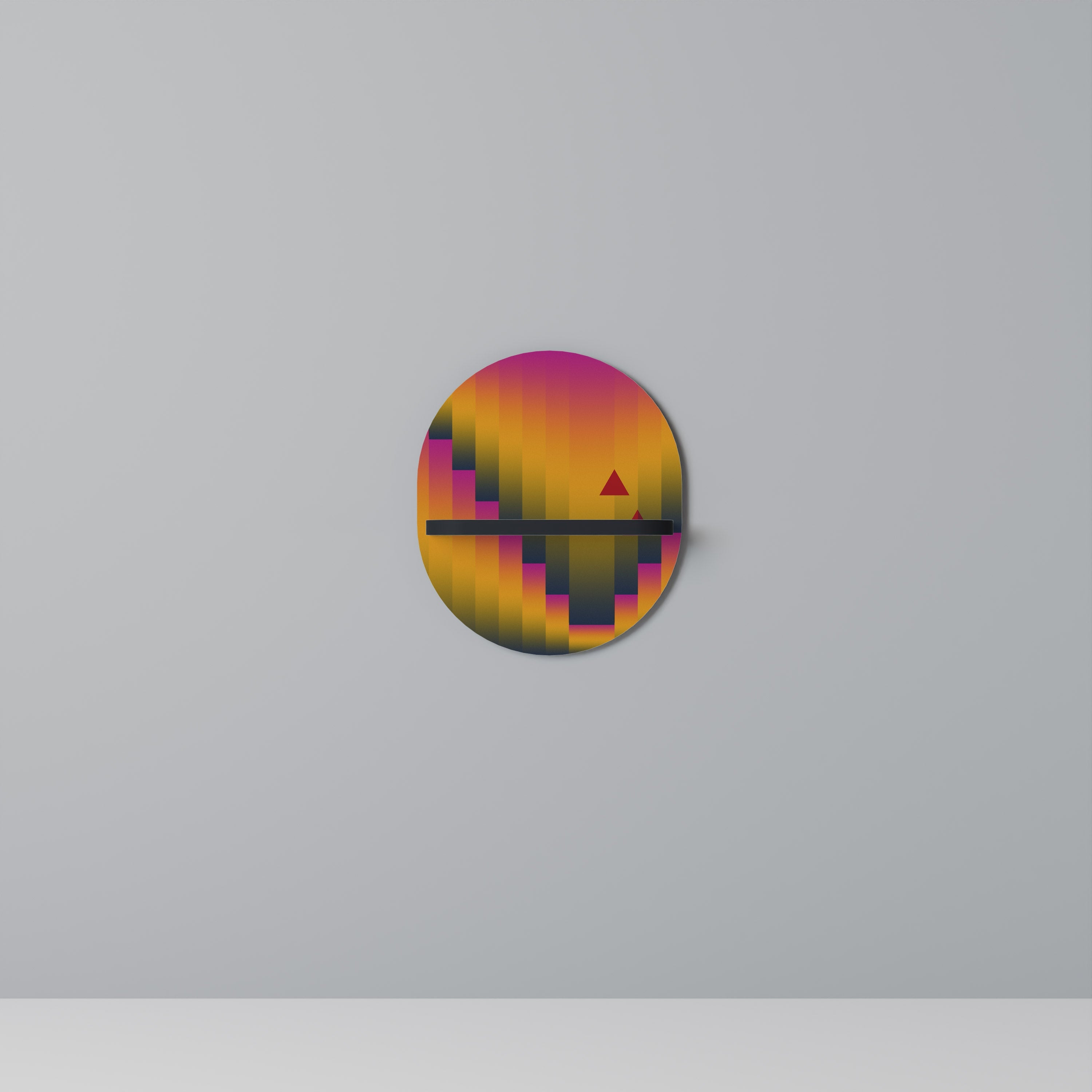 GOLDEN FADE Prateleira Oval Decorativa em Acabamento Preto