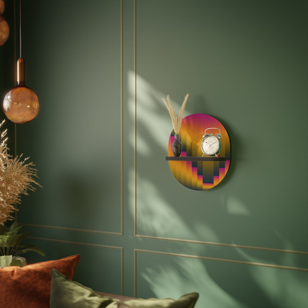 GOLDEN FADE Prateleira Oval Decorativa em Acabamento Preto