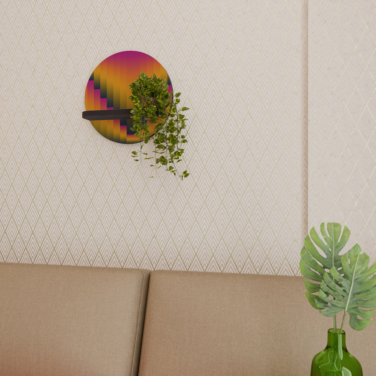 GOLDEN FADE Art Shelf