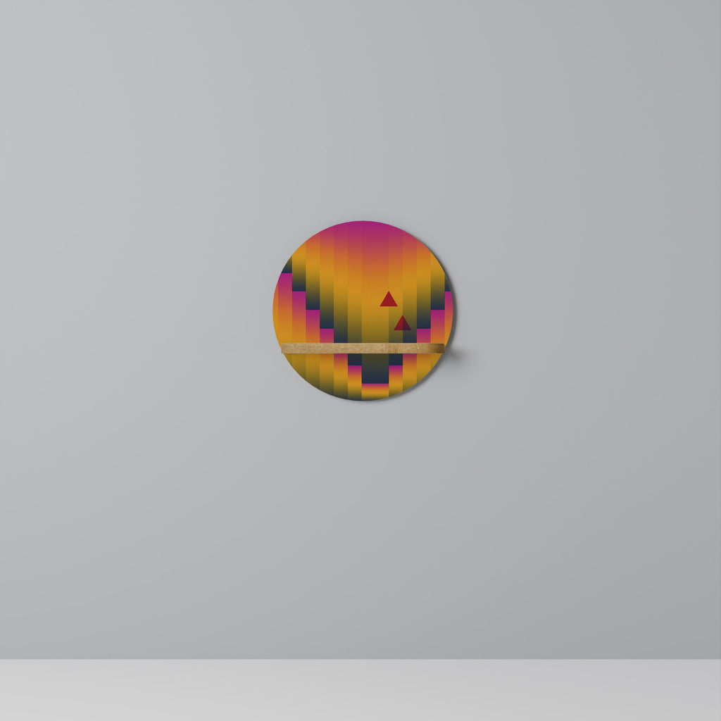 GOLDEN FADE Prateleira Redonda Decorativa em Efeito Carvalho