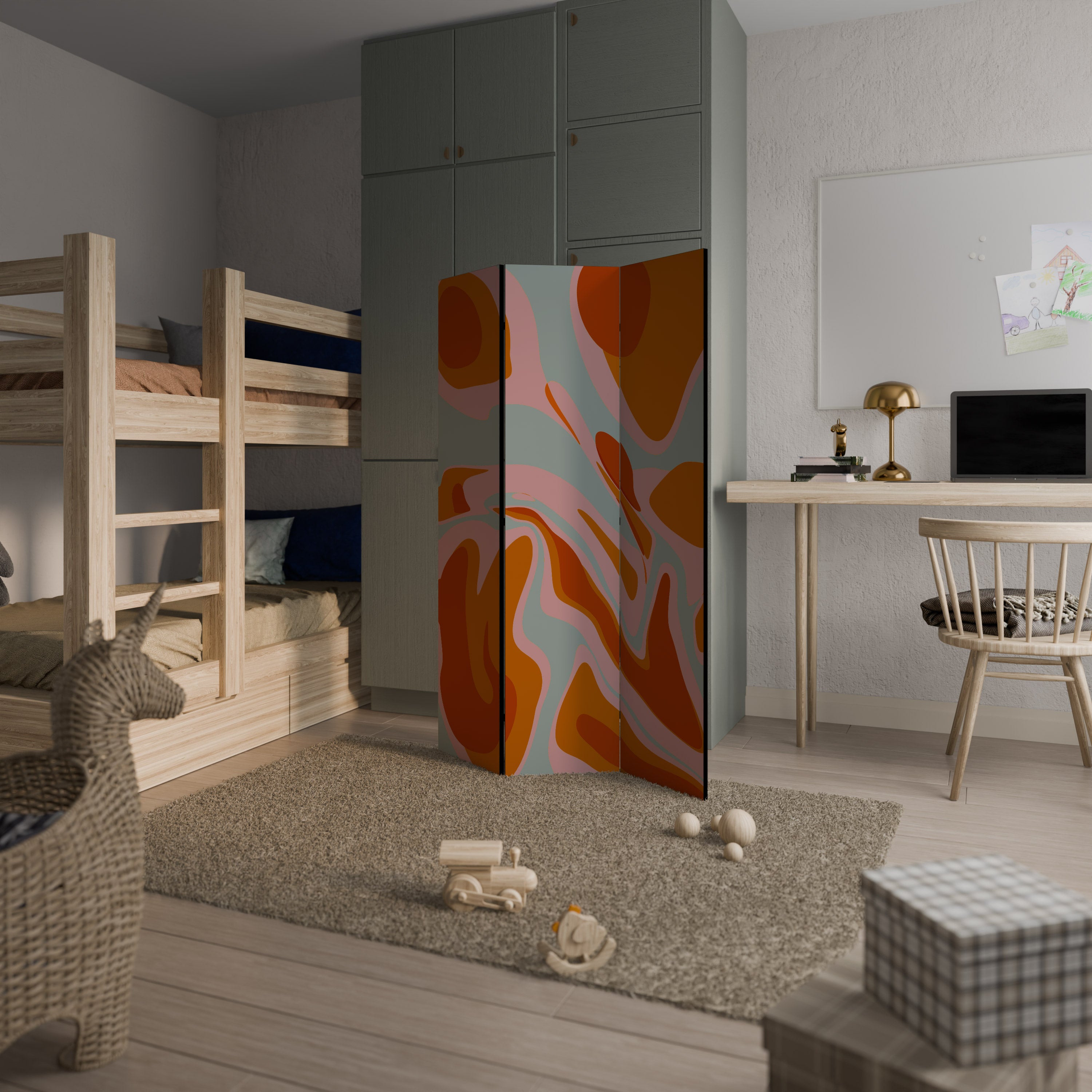 FLOATING BURN Biombo de 3 Painéis