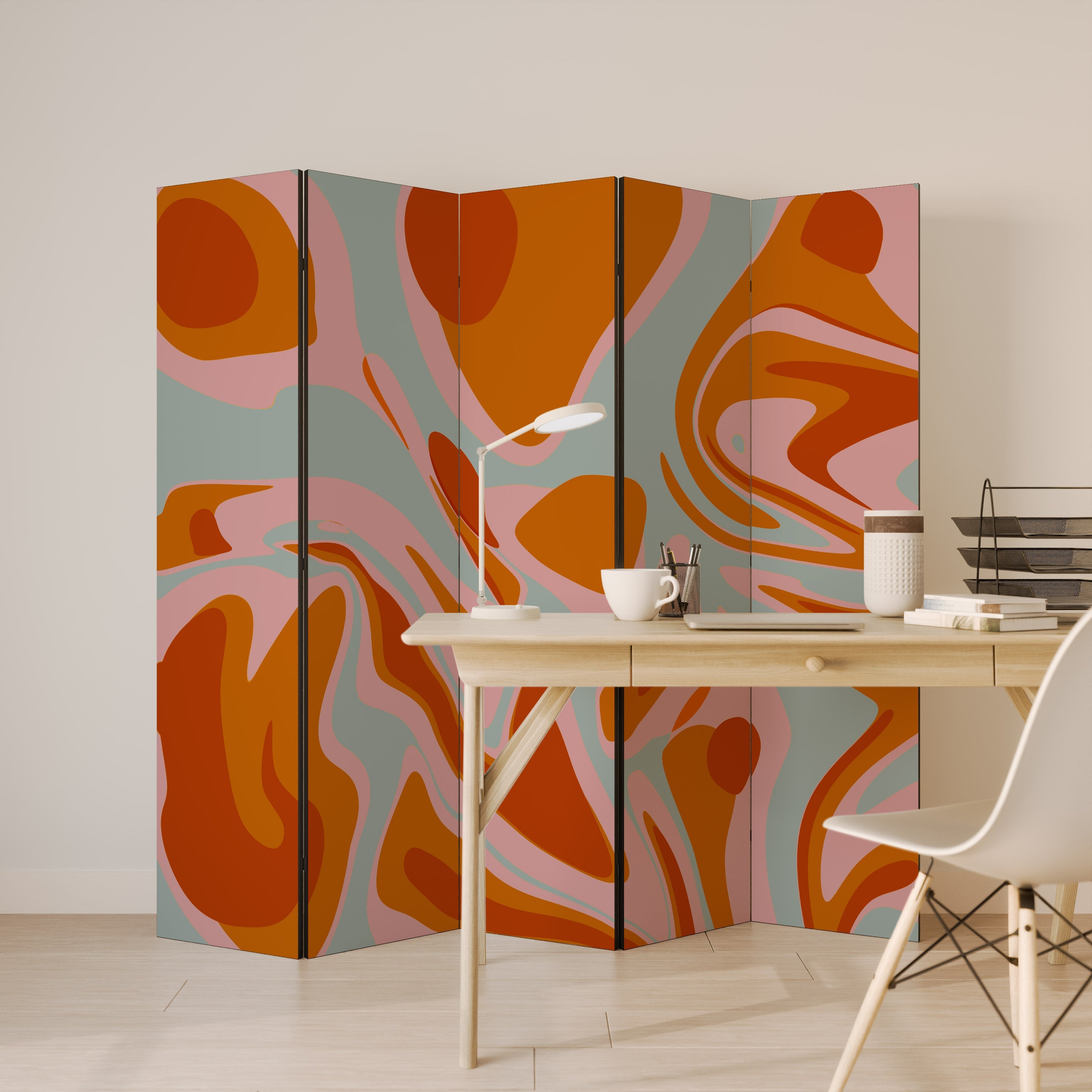 FLOATING BURN Biombo Decorativo de 5 Painéis