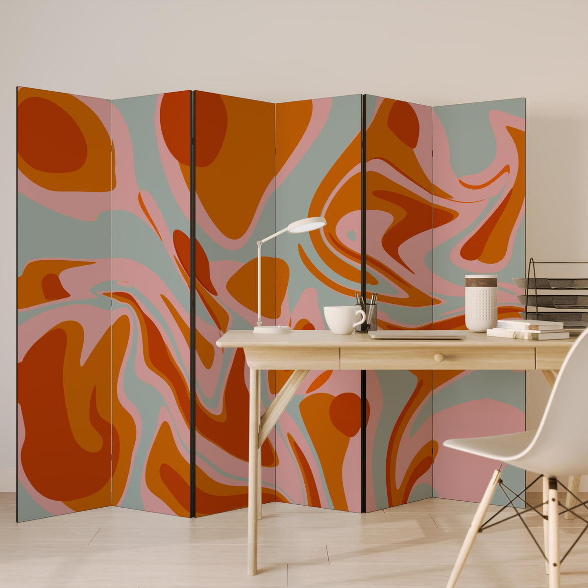 FLOATING BURN 6-Panel Room Divider