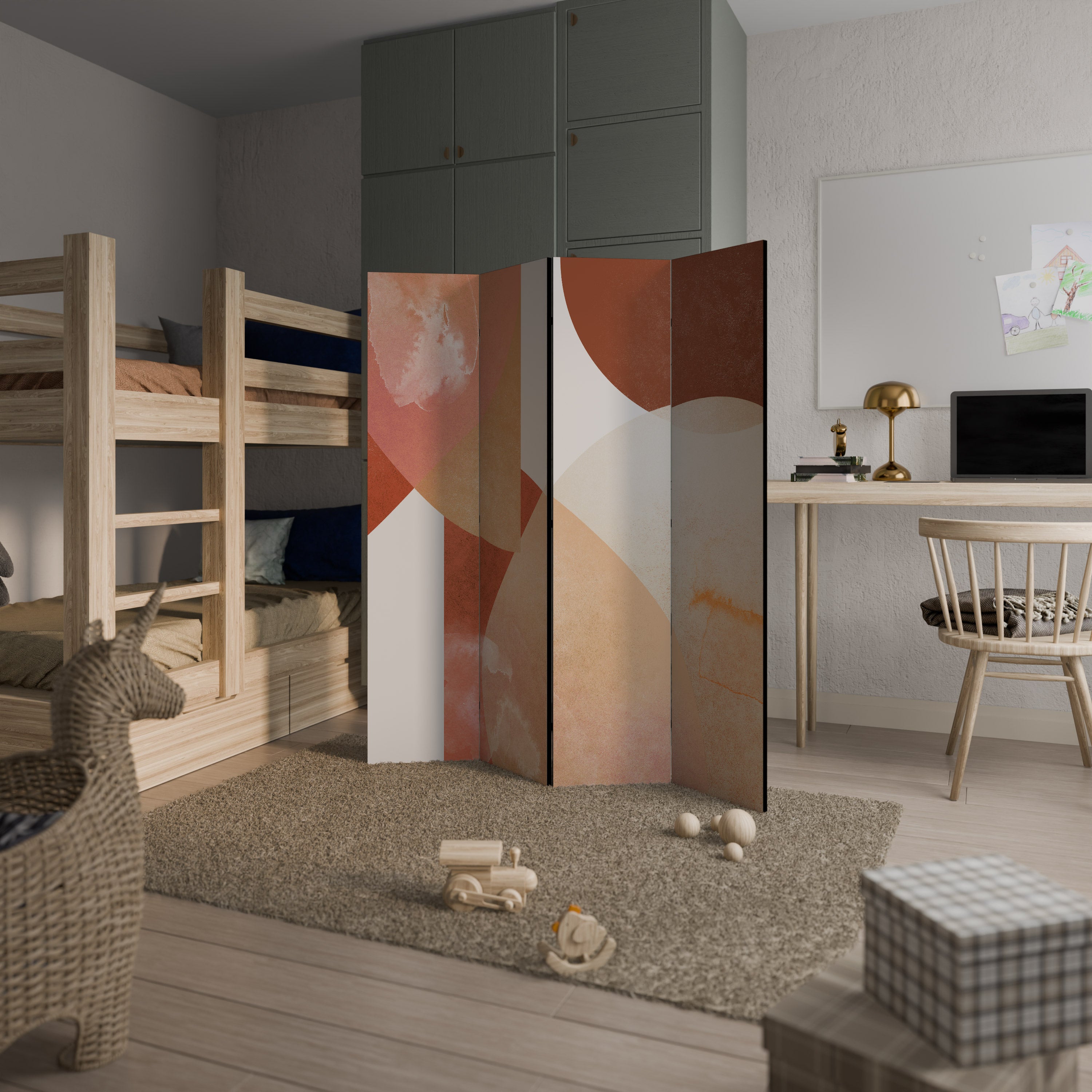 LEVITATING HOURS Biombo Decorativo de 4 Painéis