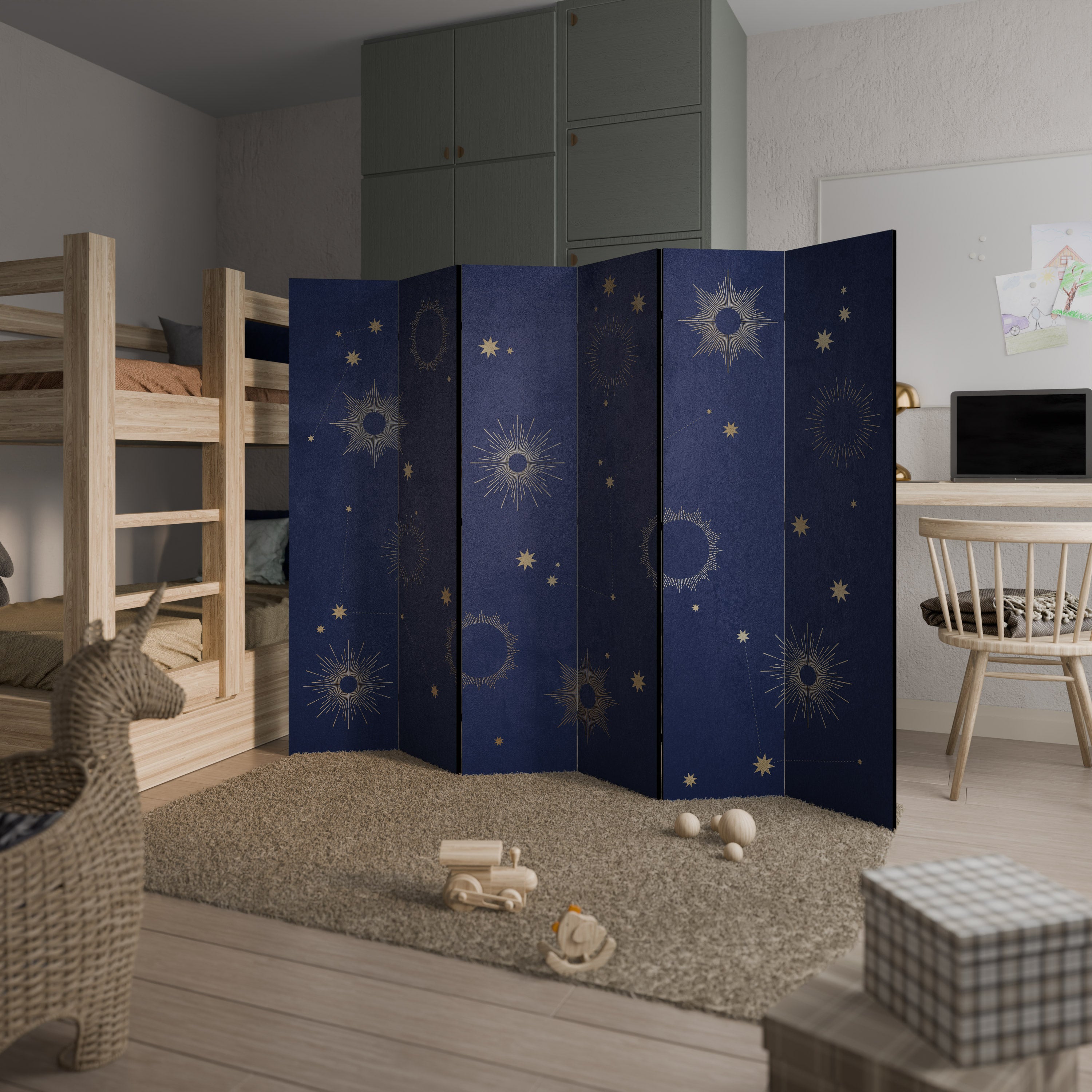 MIDNIGHT PATH 6-Panel Room Divider
